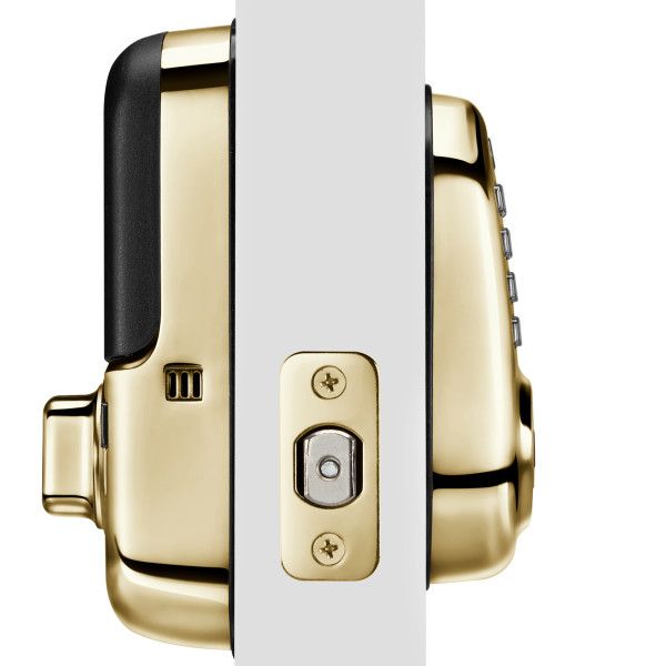 Assure Keypad, Keyed-Deadbolt w Wi-Fi, Polished Brass