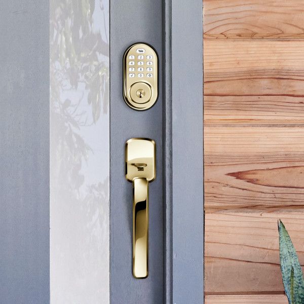 Assure Keypad, Keyed-Deadbolt w Wi-Fi, Polished Brass