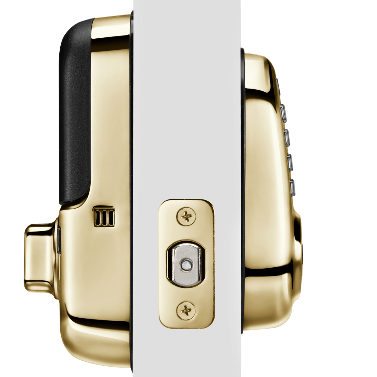 Assure Keypad Keyed Deadbolt w- Z-Wave, Polished Brass