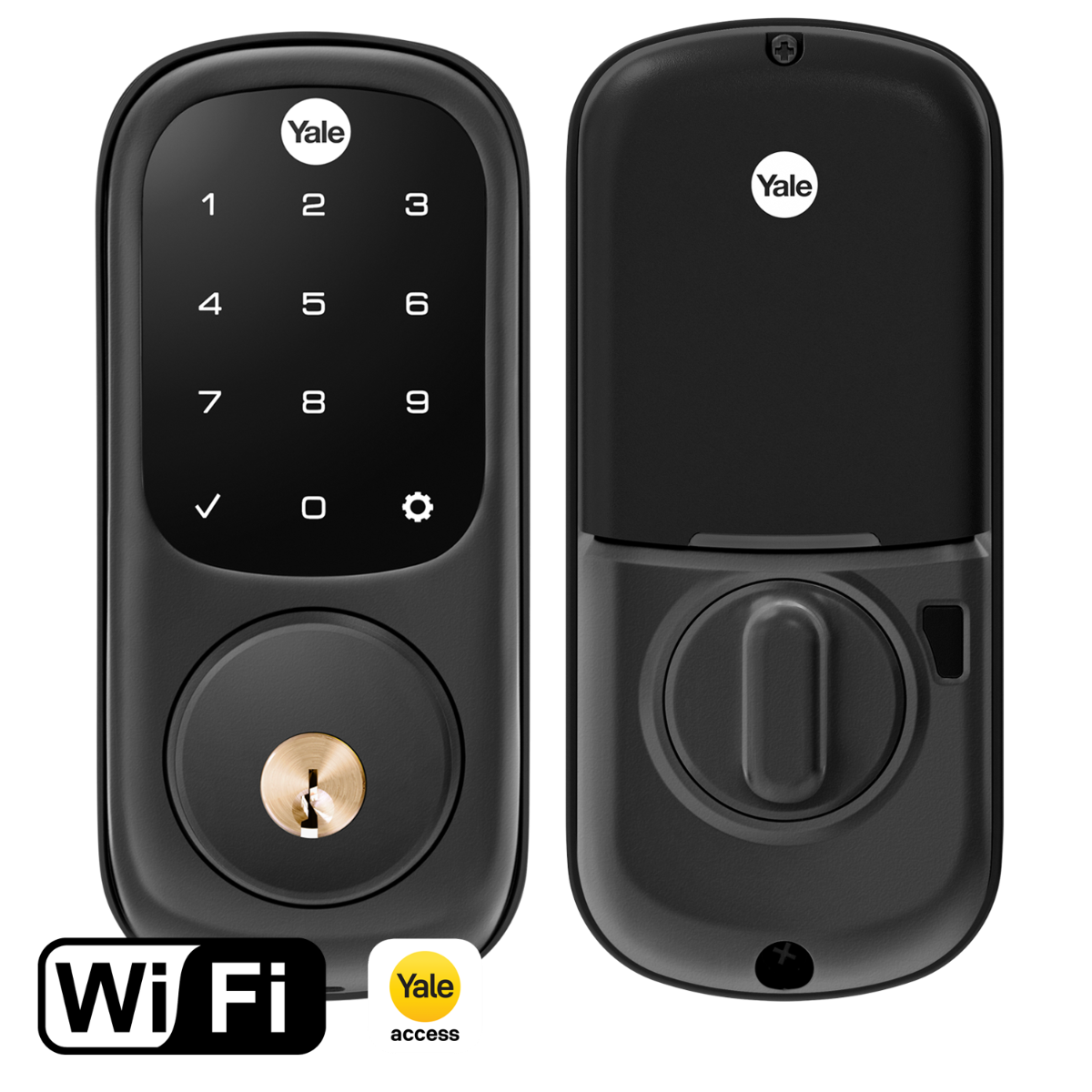 Assure Touchscreen Deadbolt w- WiFi, Black Suede