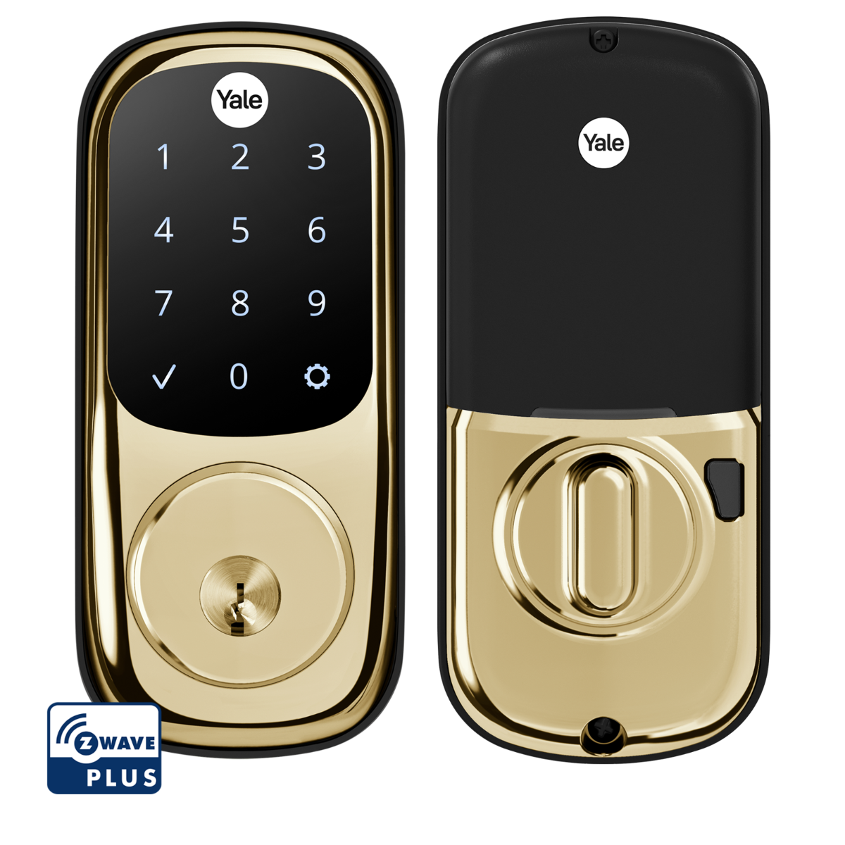 Assure Touchscreen Deadbolt w- Z-Wave, Polished Brass