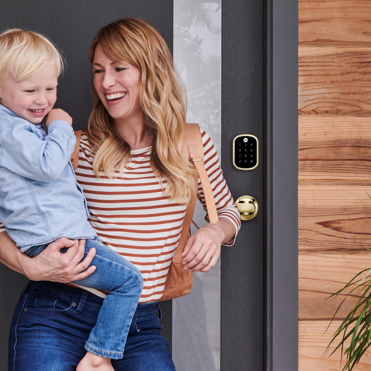 Assure Touchscreen Keyless Deadbolt w- NoRadio, Polish Brass