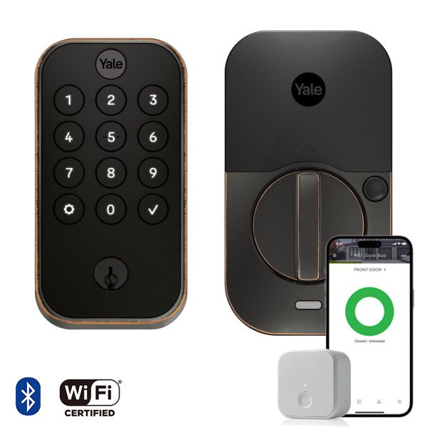 Pro2 Keyed Keypad Deadbolt, BT & WiFi Bridge, Oil-Bronze