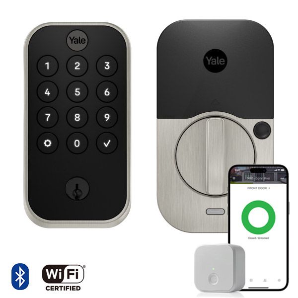 Pro2 Keyed Keypad Deadbolt, BT & WiFi Bridge, Satin Nickel