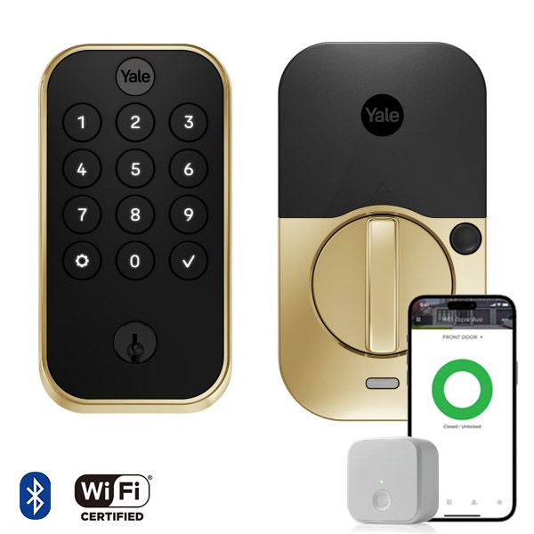 Pro2 Keyed Keypad Deadbolt, BT & WiFi Bridge, Brass