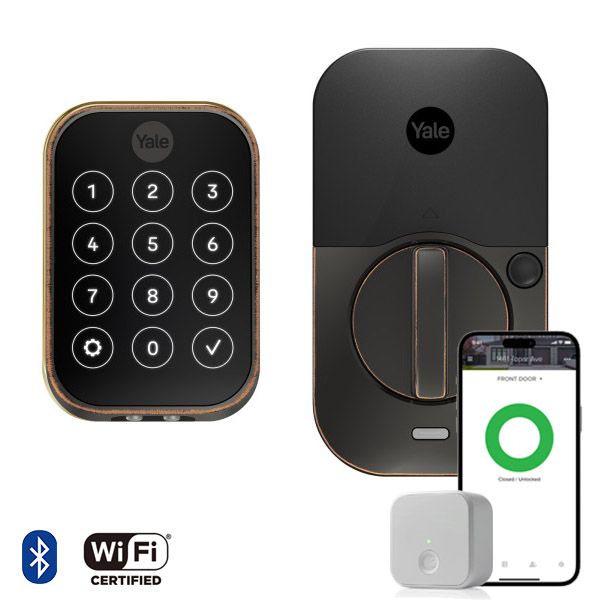 Pro2 Key-Free Touchscreen Deadbolt, BT & WiFi Bridge, Bronze