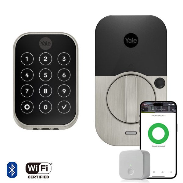 Pro2 Key-Free Touchscreen Deadbolt, BT & WiFi Bridge, Nickel