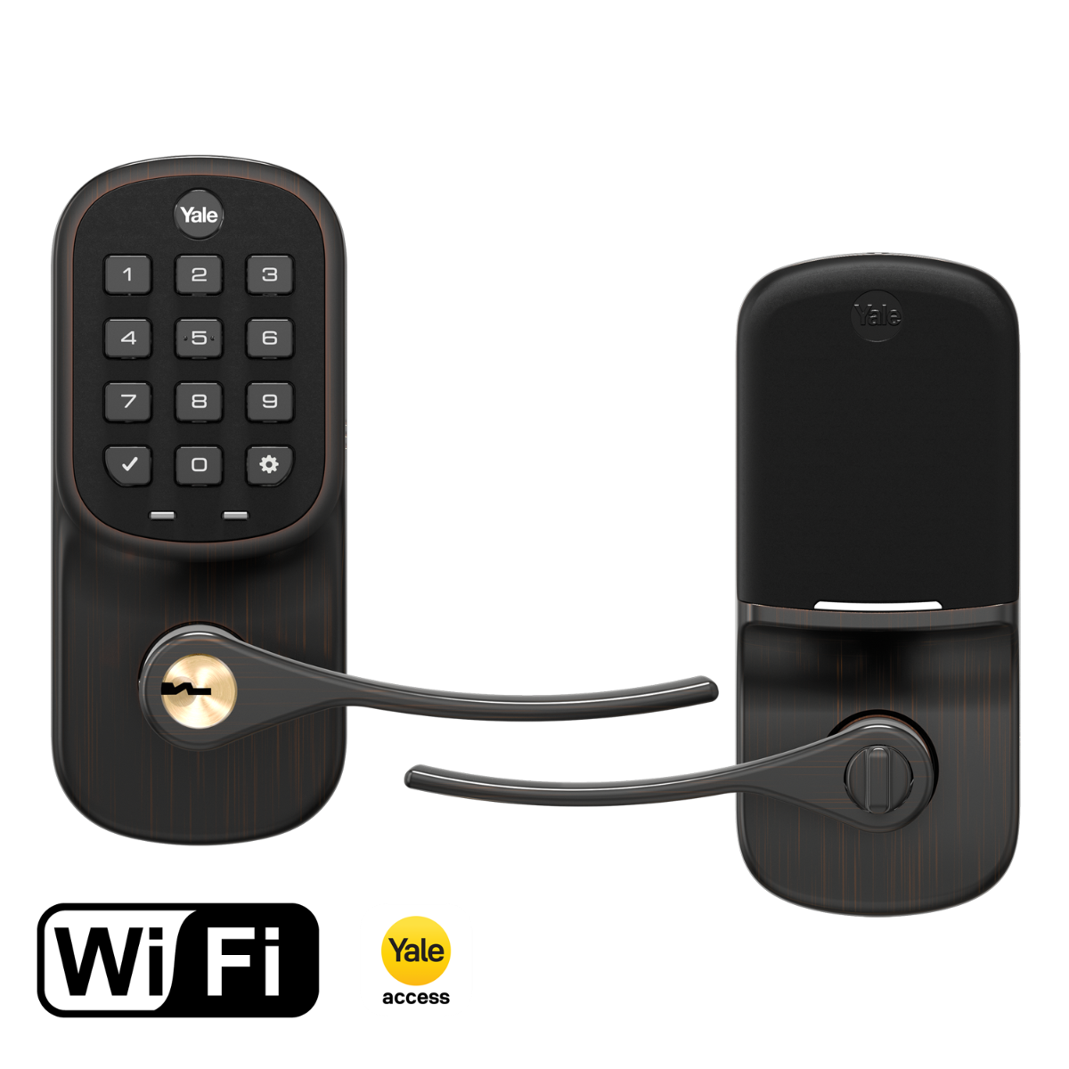 Assure Keypad & Keyed Lever w- WiFi, Rubbed Bronze