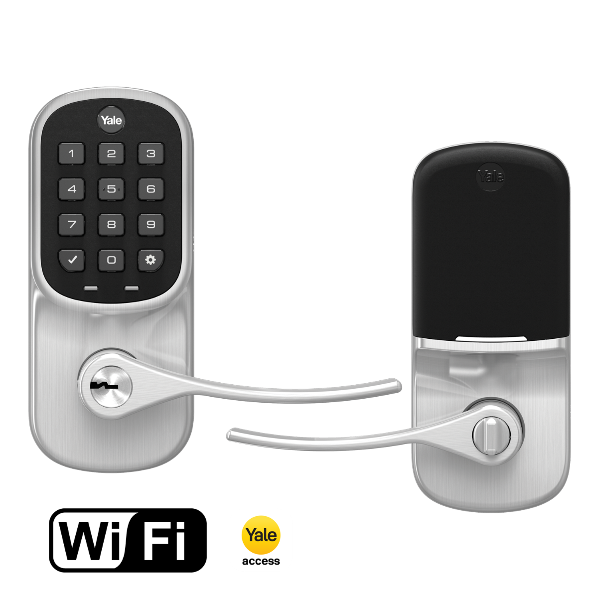 Assure Keypad & Keyed Lever w- WiFi, Satin Nickel