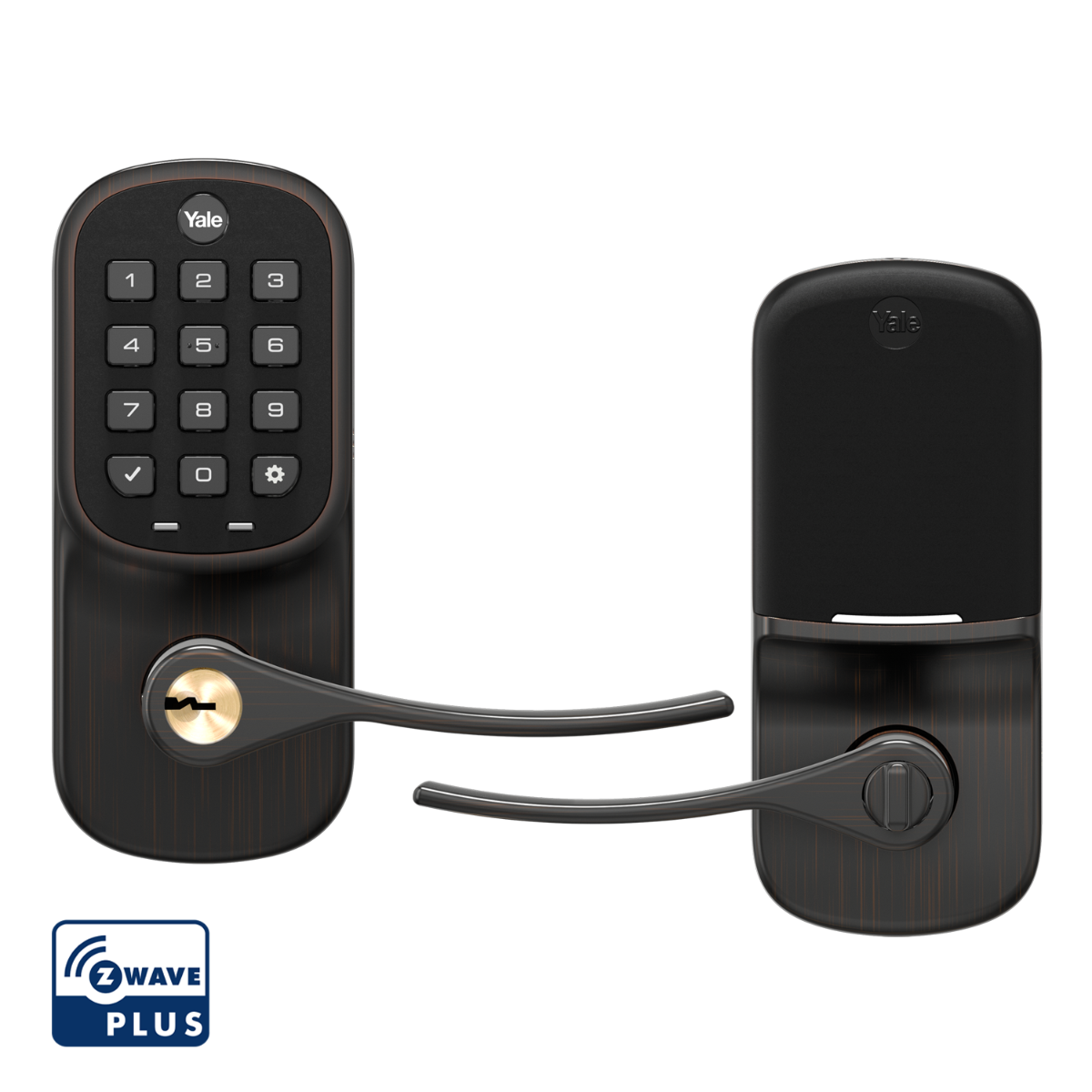 Assure Keypad & Keyed Lever w- Z-Wave, Oil Rubbed Bronze