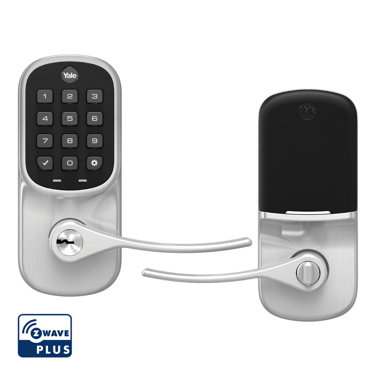 Assure Keypad & Keyed Lever w- Z-Wave, Satin Nickel