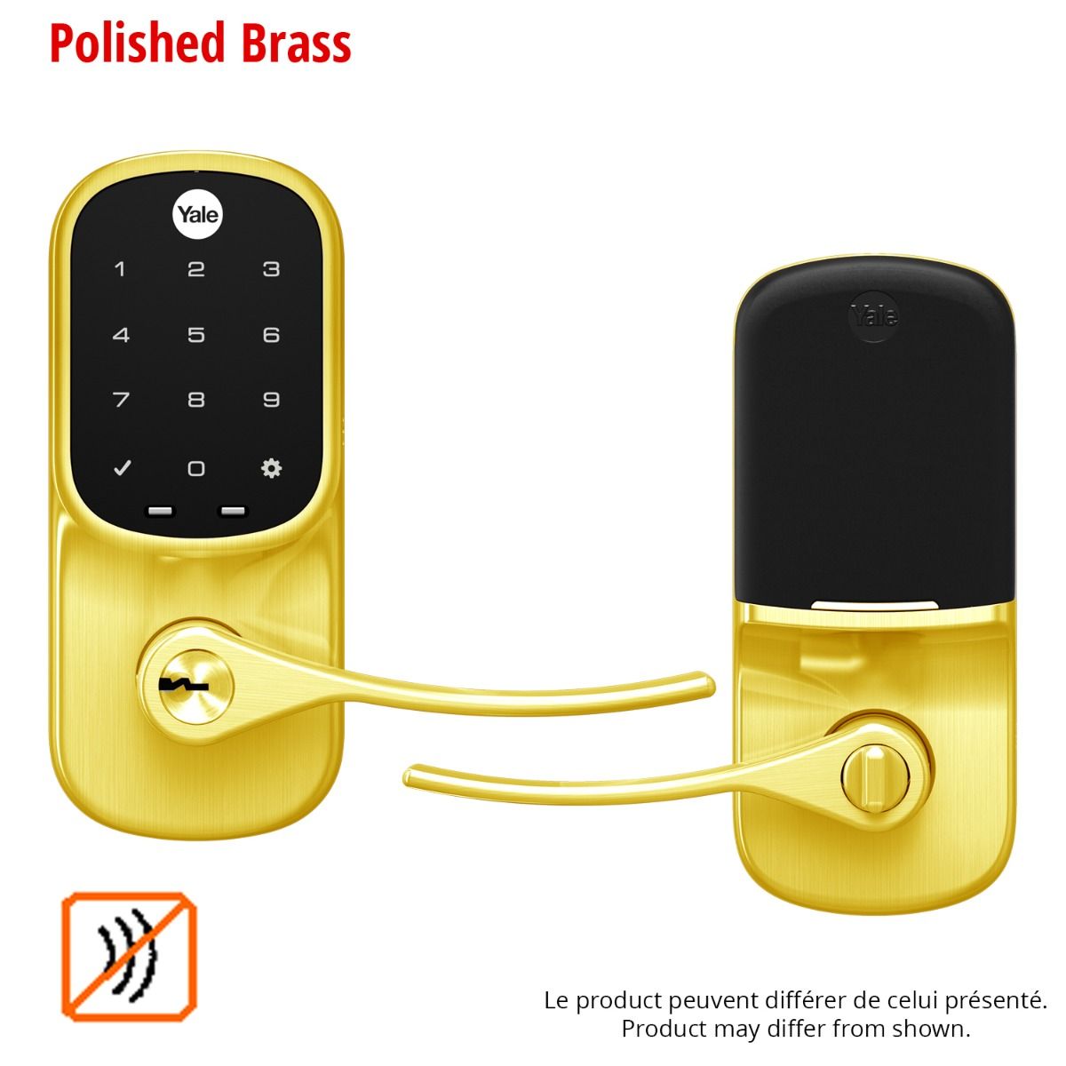Assure Touchscreen & Keyed Lever (No Radio),Polished Brass