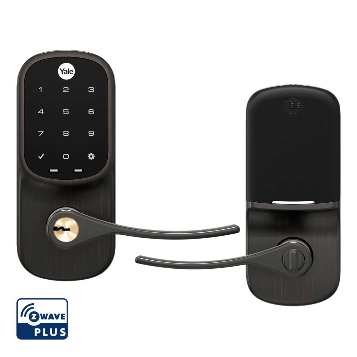 Assure Touchscreen & Keyed Lever w- Z-Wave, Rubbed Bronze