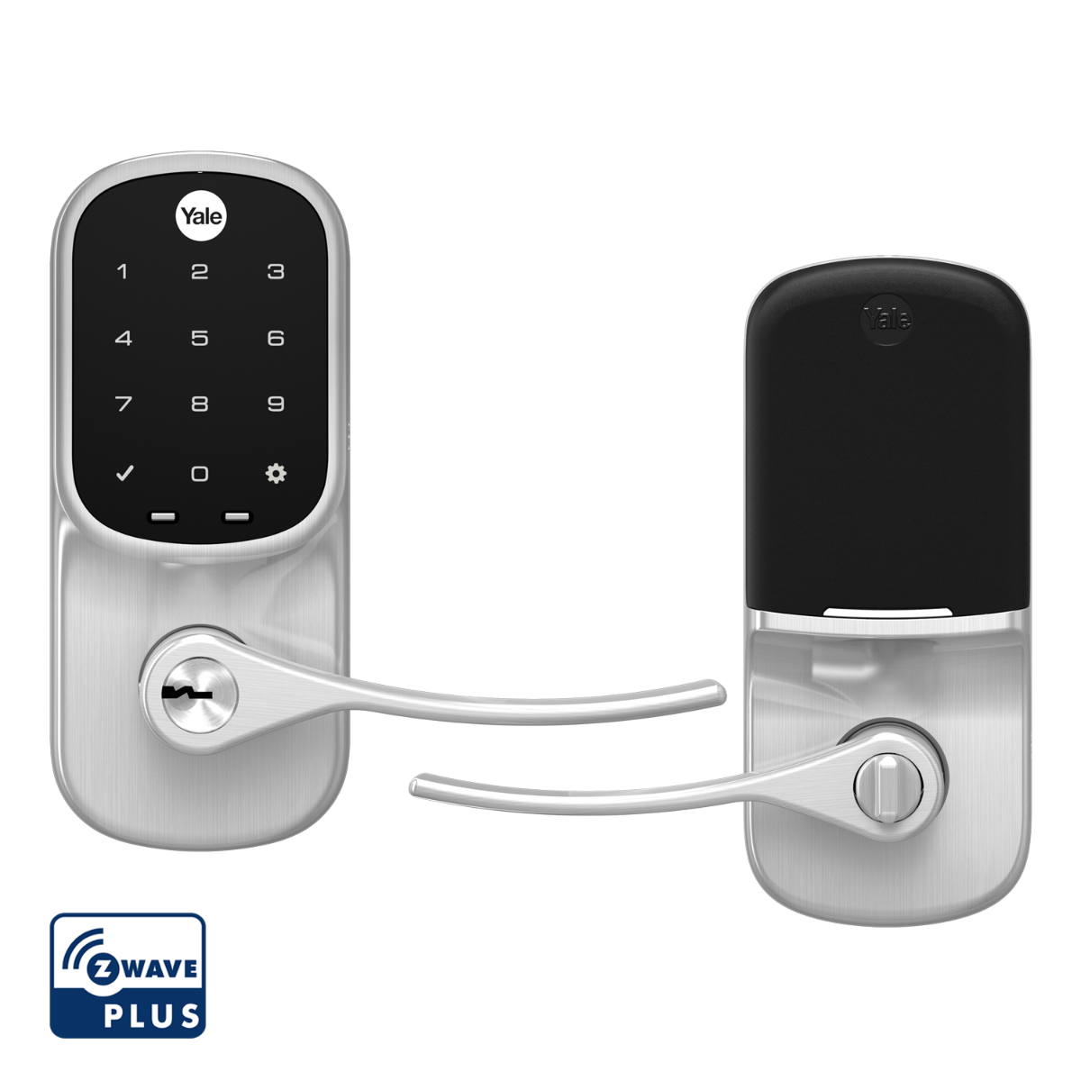 Assure Touchscreen & Keyed Lever w- Z-Wave, Satin Nickel